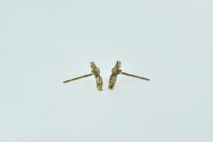 14K Cupid Baby Cherub Guardian Angel Stud Earrings Yellow Gold