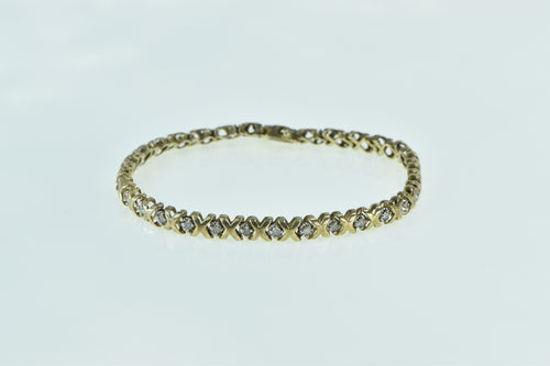 10K 0.90 Ctw Diamond X Link Criss Cross Tennis Bracelet 7.25