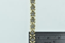 Load image into Gallery viewer, 10K 0.90 Ctw Diamond X Link Criss Cross Tennis Bracelet 7.25&quot; Yellow Gold