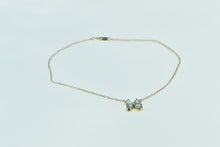 Load image into Gallery viewer, 10K Blue Topaz Flower Cluster Cable Chain Bracelet 10&quot; Yellow Gold