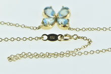 Load image into Gallery viewer, 10K Blue Topaz Flower Cluster Cable Chain Bracelet 10&quot; Yellow Gold