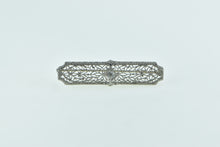 Load image into Gallery viewer, 14K Art Deco Ornate Filigree Diamond Statement Pin/Brooch White Gold