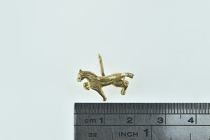 14K Prancing Horse Pony Equestrian Lapel Pin/Brooch Yellow Gold