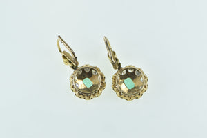 10K 2.98 Ctw Emerald Diamond Halo Dangle Earrings Yellow Gold