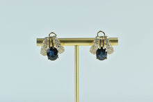 Load image into Gallery viewer, 14K 7.75 Ctw Sapphire Pave Diamond French Clip Earrings Yellow Gold