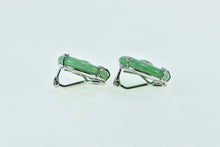 Load image into Gallery viewer, 18K Vintage Jade Bi Diamond Cluster Clip Back Earrings White Gold