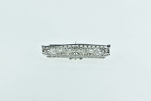 Load image into Gallery viewer, 14K 1.68 Ctw Diamond Art Deco Intricate Filigree Bar Pin/Brooch Yellow Gold