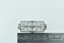 Load image into Gallery viewer, 14K 1.68 Ctw Diamond Art Deco Intricate Filigree Bar Pin/Brooch Yellow Gold