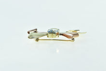 Load image into Gallery viewer, 14K 2.52 Ct Emerald Cut Aquamarine Bow Ribbon Pin/Brooch Yellow Gold