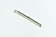 Load image into Gallery viewer, 14K Diamond Art Deco Filigree Enamel Ornate Bar Pin/Brooch Yellow Gold