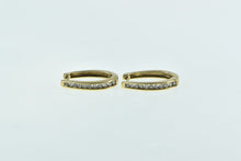 Load image into Gallery viewer, 14K 0.61 Ctw Diamond Classic Oval Statement Hoop Earrings Yellow Gold