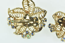 Load image into Gallery viewer, 14K 0.51 Ctw Diamond Sapphire Emerald Filigree Flower Earrings Yellow Gold