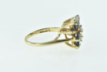 Load image into Gallery viewer, 14K Sapphire Diamond Butterfly Statement Cocktail Ring Yellow Gold