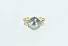 Load image into Gallery viewer, 14K Vintage Pearl 0.99 Ctw Old Euro Diamond Ring Yellow Gold