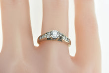 Load image into Gallery viewer, 14K 0.95 Ctw Classic Three Diamond Engagement Ring White Gold