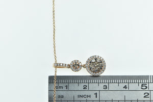 14K LeVian 0.75 Ctw Diamond Halo Tiered Pendant Necklace 18.25" Rose Gold