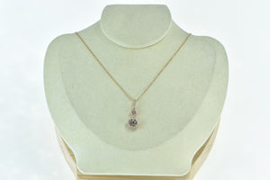 14K LeVian 0.75 Ctw Diamond Halo Tiered Pendant Necklace 18.25" Rose Gold