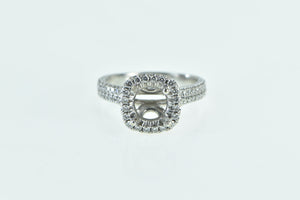 18K 0.50 Ctw Diamond Halo Engagement Setting Ring White Gold