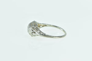 18K Art Deco Diamond Filigree Ornate Engagement Ring White Gold