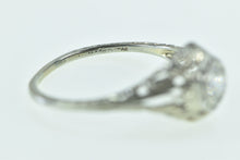 Load image into Gallery viewer, 18K Art Deco Diamond Filigree Ornate Engagement Ring White Gold