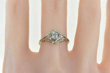 Load image into Gallery viewer, 18K Art Deco Diamond Filigree Ornate Engagement Ring White Gold