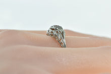 Load image into Gallery viewer, 18K Art Deco Diamond Filigree Ornate Engagement Ring White Gold