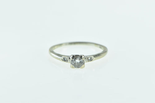 18K 0.30 Ctw 1940's Diamond Classic Engagement Ring White Gold