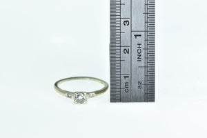 18K 0.30 Ctw 1940's Diamond Classic Engagement Ring White Gold