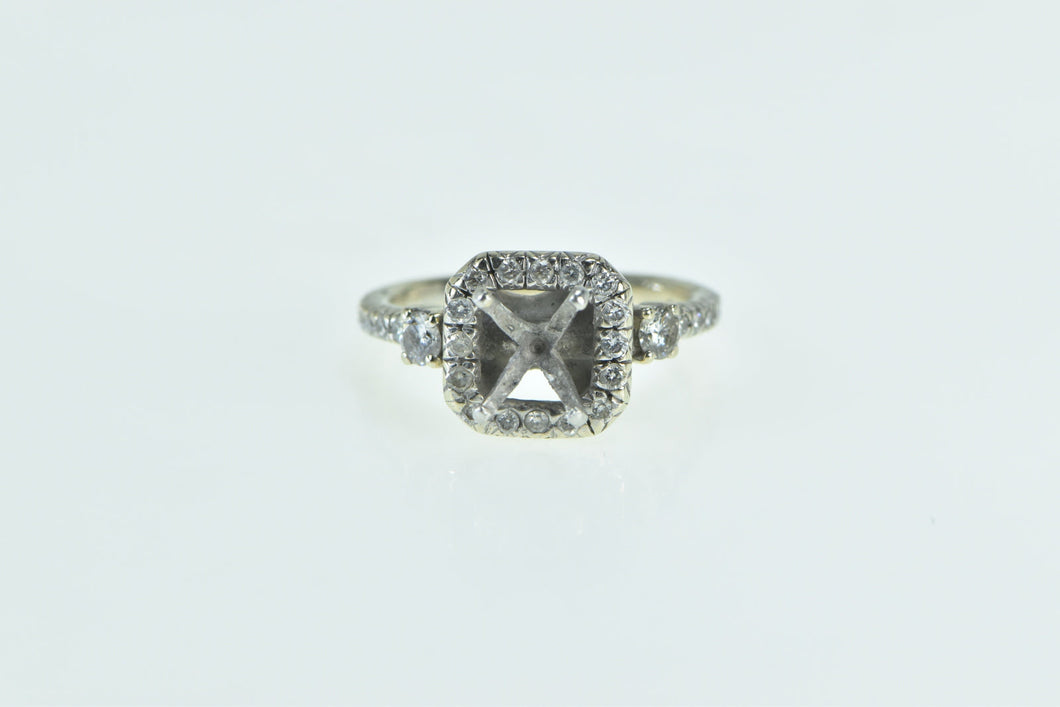 18K 0.75 Ctw Diamond Halo Engagement Setting Ring White Gold