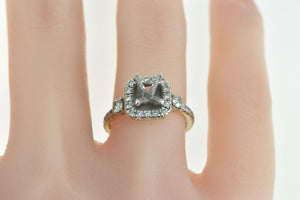 18K 0.75 Ctw Diamond Halo Engagement Setting Ring White Gold