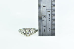 18K 0.30 Ct Old European Cut Diamond Engagement Ring White Gold