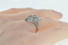 Load image into Gallery viewer, 14K Art Deco Diamond Filigree Engagement Setting Ring Yellow Gold