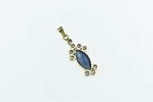 Load image into Gallery viewer, 14K 2.00 Ctw Marquise Sapphire Diamond Statement Pendant Yellow Gold