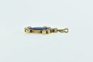 14K 2.00 Ctw Marquise Sapphire Diamond Statement Pendant Yellow Gold