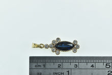 Load image into Gallery viewer, 14K 2.00 Ctw Marquise Sapphire Diamond Statement Pendant Yellow Gold