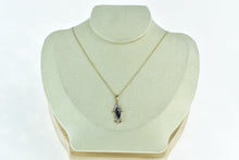 Load image into Gallery viewer, 14K 2.00 Ctw Marquise Sapphire Diamond Statement Pendant Yellow Gold