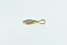 Load image into Gallery viewer, 14K Bella Pave Diamond Wood Motif Statement Pendant Yellow Gold