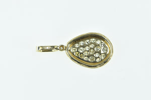 14K Bella Pave Diamond Wood Motif Statement Pendant Yellow Gold