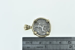 14K Macedonian 323 BC Philip III Drachm Ancient Coin Pendant Yellow Gold