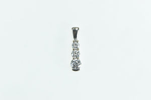 18K 0.50 Ctw Tiered Diamond E-F Classic Statement Pendant Yellow Gold