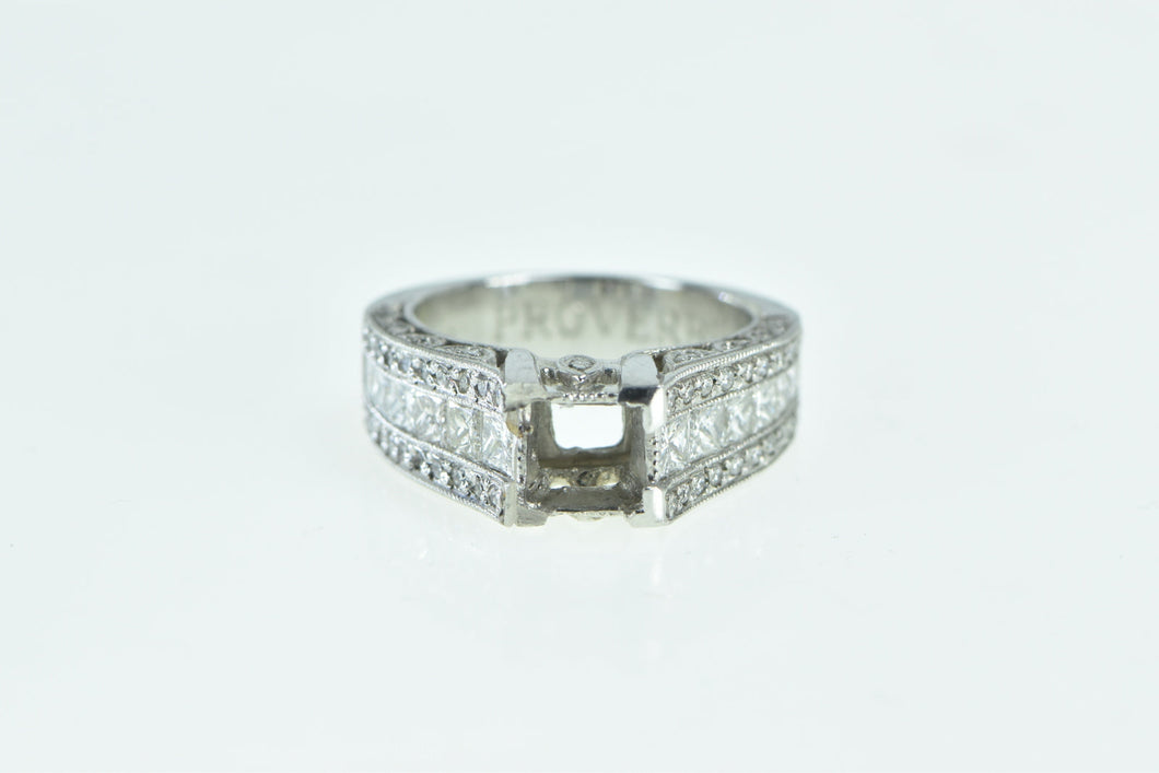 Platinum 1.57 Ctw Diamond Princess Engagement Setting Ring