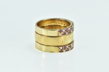 Load image into Gallery viewer, 18K Krementz 0.96 Ctw Diamond Ruby Thick Band Ring Yellow Gold