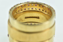 Load image into Gallery viewer, 18K Krementz 0.96 Ctw Diamond Ruby Thick Band Ring Yellow Gold