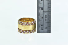 Load image into Gallery viewer, 18K Krementz 0.96 Ctw Diamond Ruby Thick Band Ring Yellow Gold