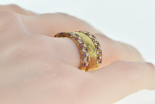 Load image into Gallery viewer, 18K Krementz 0.96 Ctw Diamond Ruby Thick Band Ring Yellow Gold