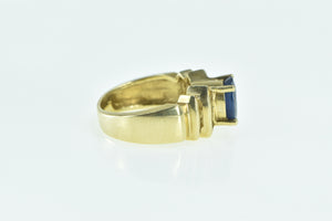 18K LeVian Oval Natural Sapphire Diamond Statement Ring Yellow Gold