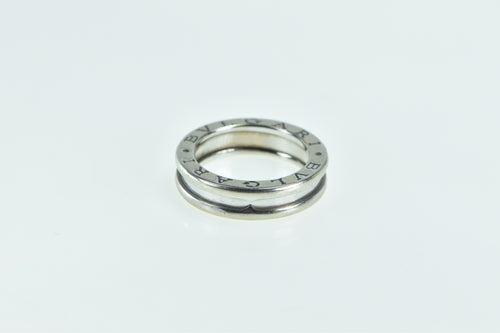 18K BVLGARI Designer Band B Zero Wedding Band Ring White Gold