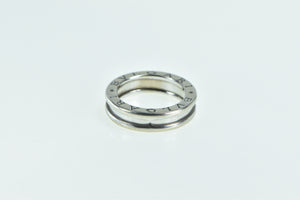 18K BVLGARI Designer Band B Zero Wedding Band Ring White Gold
