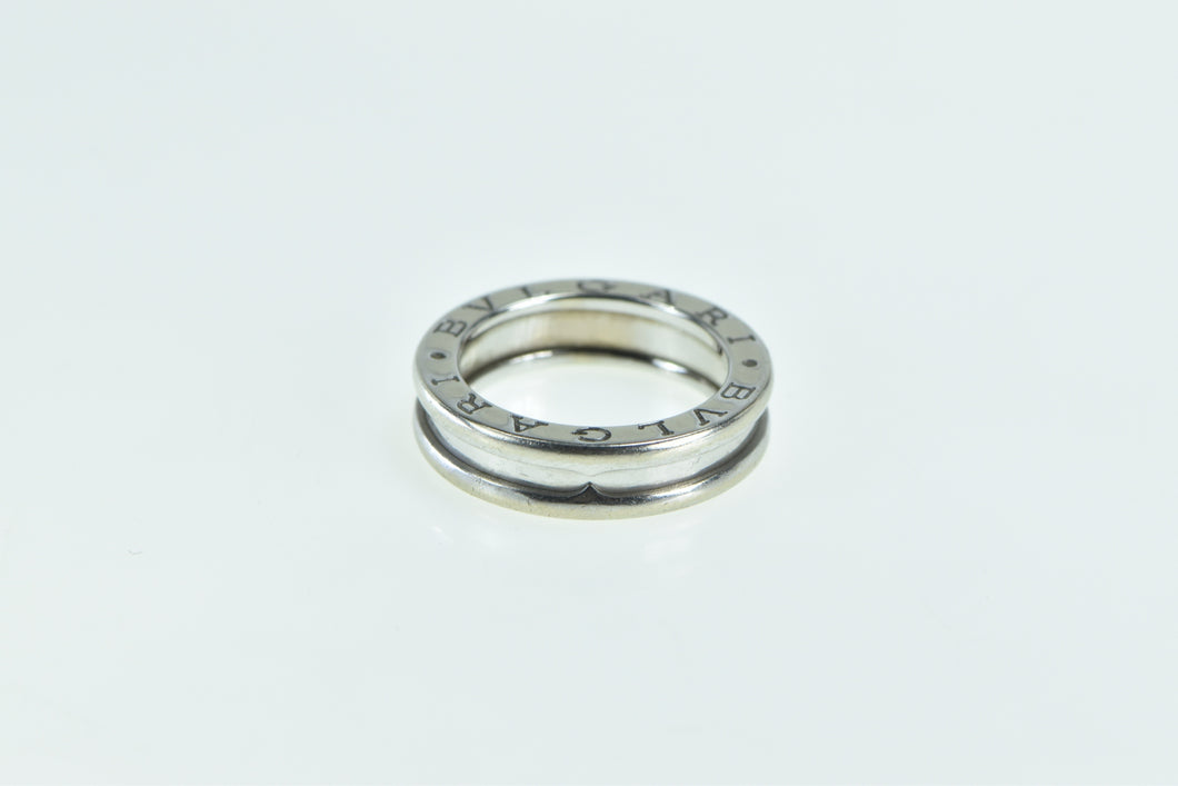 18K BVLGARI Designer Band B Zero Wedding Band Ring White Gold