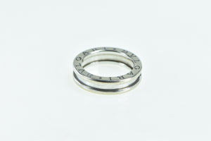 18K BVLGARI Designer Band B Zero Wedding Band Ring White Gold